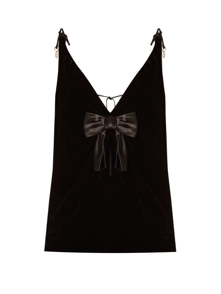 Altuzarra Gemma V-neck Velvet Top