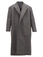 Matchesfashion.com Balenciaga - Oversized Prince Of Wales Check Cotton-blend Coat - Mens - Grey