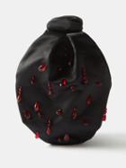 Simone Rocha - Bow Crystal-embellished Satin Bag - Womens - Black Red
