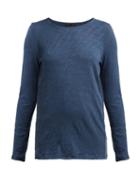 Matchesfashion.com Atm - Long Sleeved Slubbed Cotton Jersey T Shirt - Womens - Dark Blue