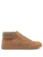 Lanvin Mid-top Suede And Shearling Trainers