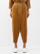 Toogood - The Acrobat Velvet Cropped Trousers - Womens - Gold