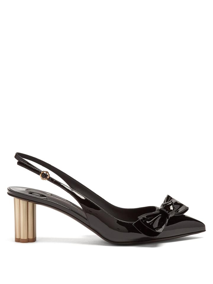 Salvatore Ferragamo Point-toe Slingback Patent Leather Pumps