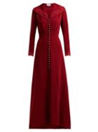 Matchesfashion.com Luisa Beccaria - Lace Embellished Cady Gown - Womens - Red