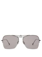 Matchesfashion.com Loewe - Knot Aviator Metal Sunglasses - Mens - Black