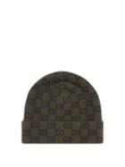 Gucci - Gg-jacquard Wool Beanie Hat - Mens - Green Multi
