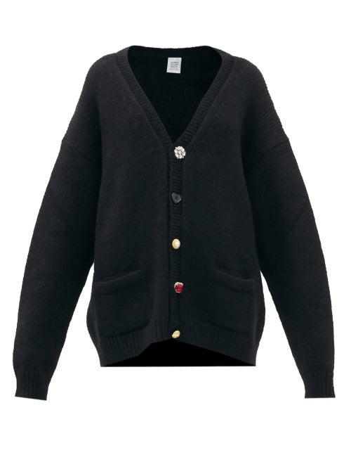 Matchesfashion.com Vetements - Oversized Multi-button Cardigan - Womens - Black