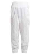 Juliet Dunn Sequin-embellished Embroidered Cotton Trousers