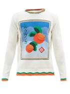Casablanca - Orange-intarsia Cotton Sweater - Mens - White