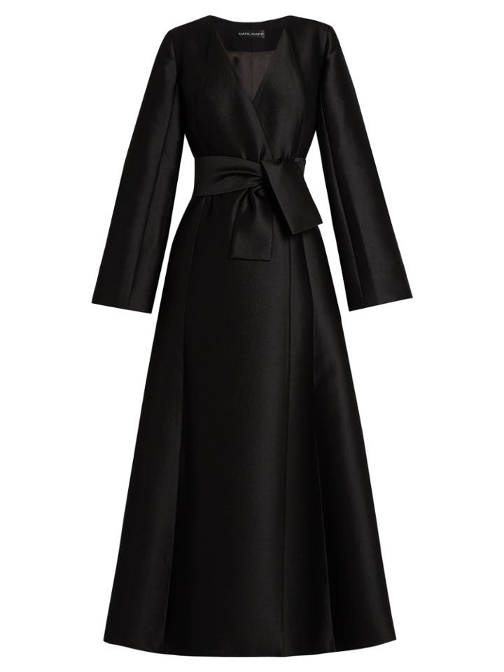 Carl Kapp Dusk Wool-blend Satin Coat Dress