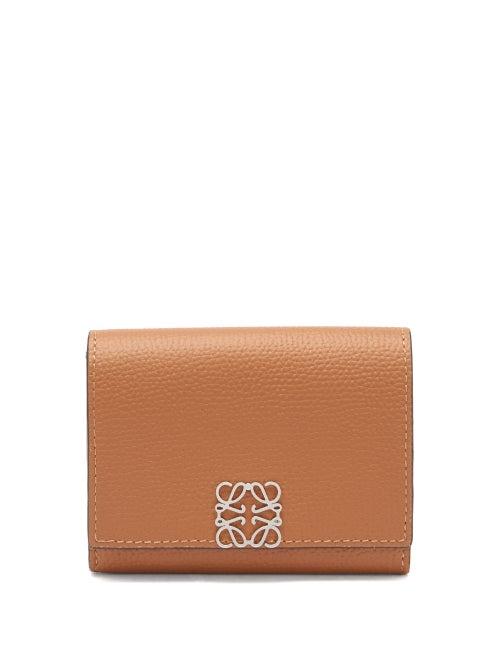 Loewe - Logo-plaque Leather Cardholder - Womens - Tan