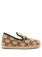 Matchesfashion.com Gucci - Fria Horsebit Gg Print Felt Loafers - Womens - Beige