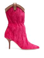 Matchesfashion.com Malone Souliers By Roy Luwolt - Daisy Stiletto Heel Velvet Boots - Womens - Pink Multi