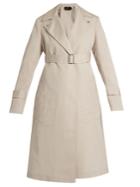 Calvin Klein Collection Peak-lapel Long Silk-blend Coat