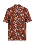 Matchesfashion.com Loewe - Floral Print Short Sleeve Shirt - Mens - Brown White