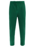Mens Rtw Homme Pliss Issey Miyake - Technical-pleated Jersey Trousers - Mens - Green