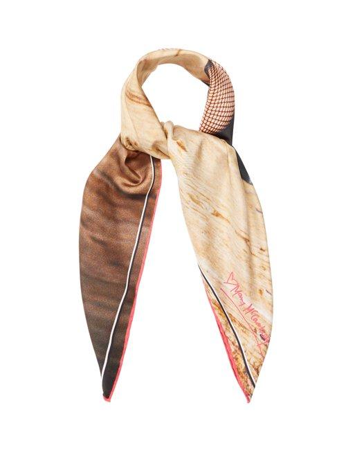 Matchesfashion.com Mary Mccartney - Legs Eleven Print Silk Scarf - Womens - Nude