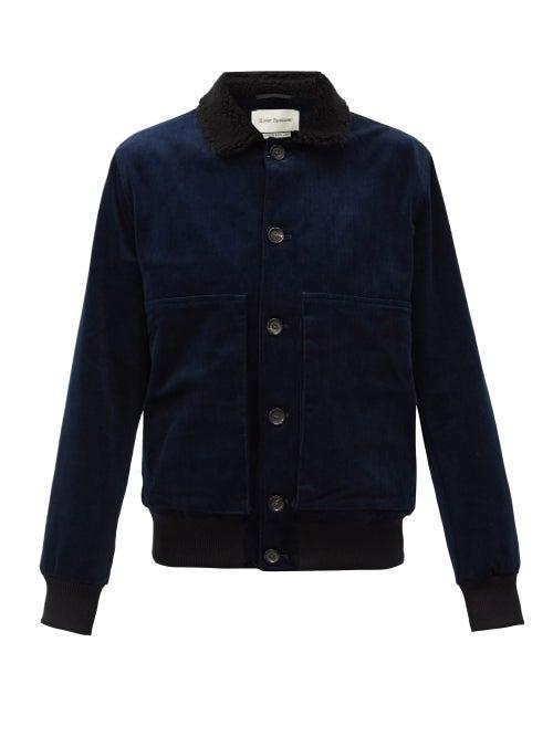Matchesfashion.com Oliver Spencer - Linfield Cotton-blend Corduroy Jacket - Mens - Navy