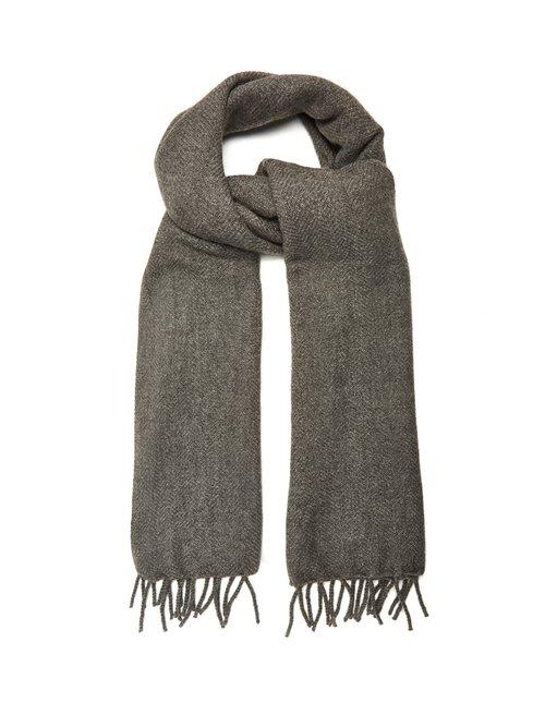 Matchesfashion.com Raey - Herringbone Cashmere Scarf - Mens - Grey