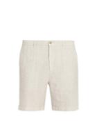 Matchesfashion.com 120% Lino - Straight Leg Linen Shorts - Mens - Light Grey