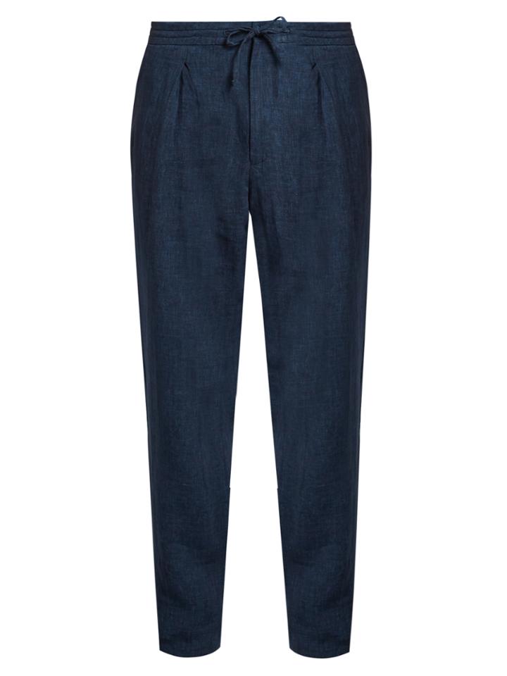 Ermenegildo Zegna Pleated-front Linen Straight-leg Trousers
