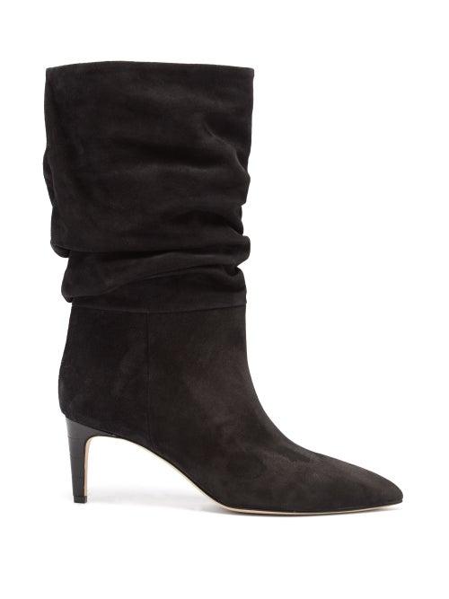 Ladies Shoes Paris Texas - Slouchy Suede Boots - Womens - Black