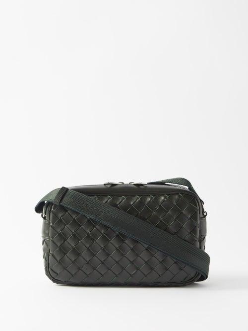 Bottega Veneta - Intrecciato-leather Cross-body Bag - Mens - Dark Green