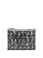Matchesfashion.com Fendi - Ff Camo-print Leather Pouch - Mens - Green Multi