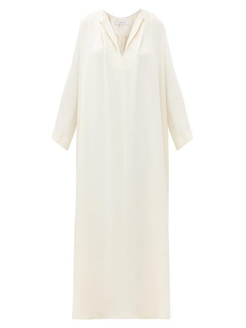 Matchesfashion.com La Collection - Apollo Silk-crepe Maxi Kaftan - Womens - Cream