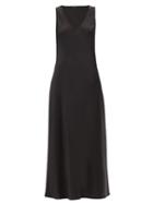 Matchesfashion.com Joseph - Daris V-neck Silk-satin Slip Dress - Womens - Black