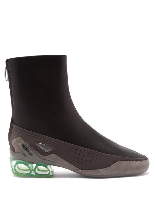Raf Simons - Cycloid-4-2001 Leather Boots - Mens - Black Grey