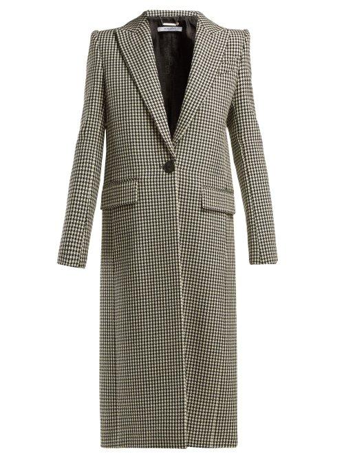 Matchesfashion.com Givenchy - Houndstooth Wool Coat - Womens - Black White