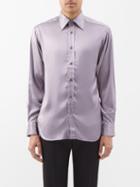 Tom Ford - Satin Shirt - Mens - Purple