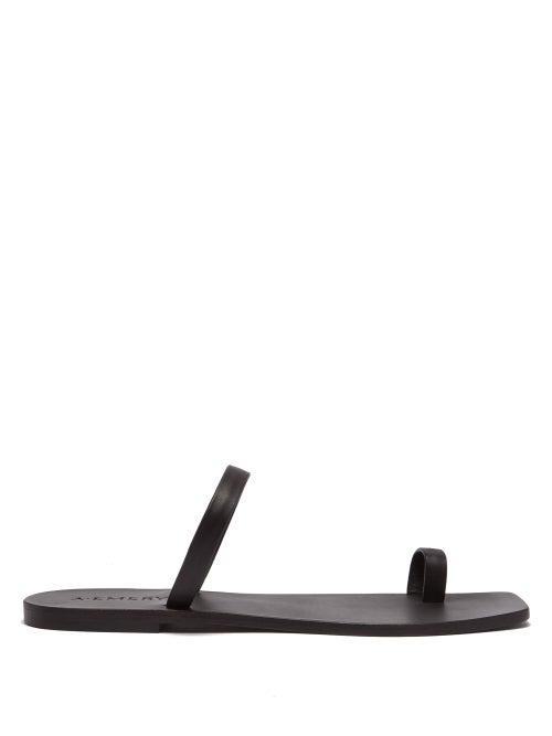 Matchesfashion.com A.emery - Kin Toe Ring Leather Slides - Womens - Black