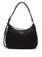 Matchesfashion.com Prada - New Vela Studded Nylon Shoulder Bag - Womens - Black Multi
