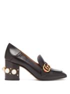 Matchesfashion.com Gucci - Peyton Pearl Embellished Leather Pumps - Womens - Black