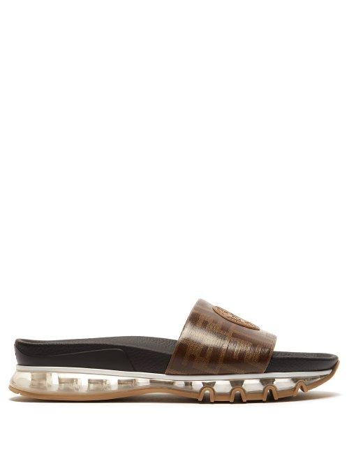 Matchesfashion.com Fendi - Ff Logo Bubble Sole Slides - Mens - Brown