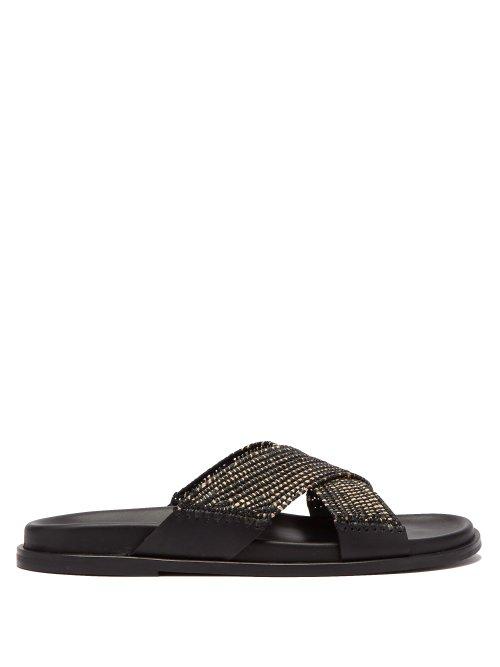 Matchesfashion.com Casablanca 1942 - Xar Crossover Strap Leather Sandals - Mens - Black Multi