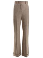See By Chloé Checked Wide-leg Cuffed Trousers