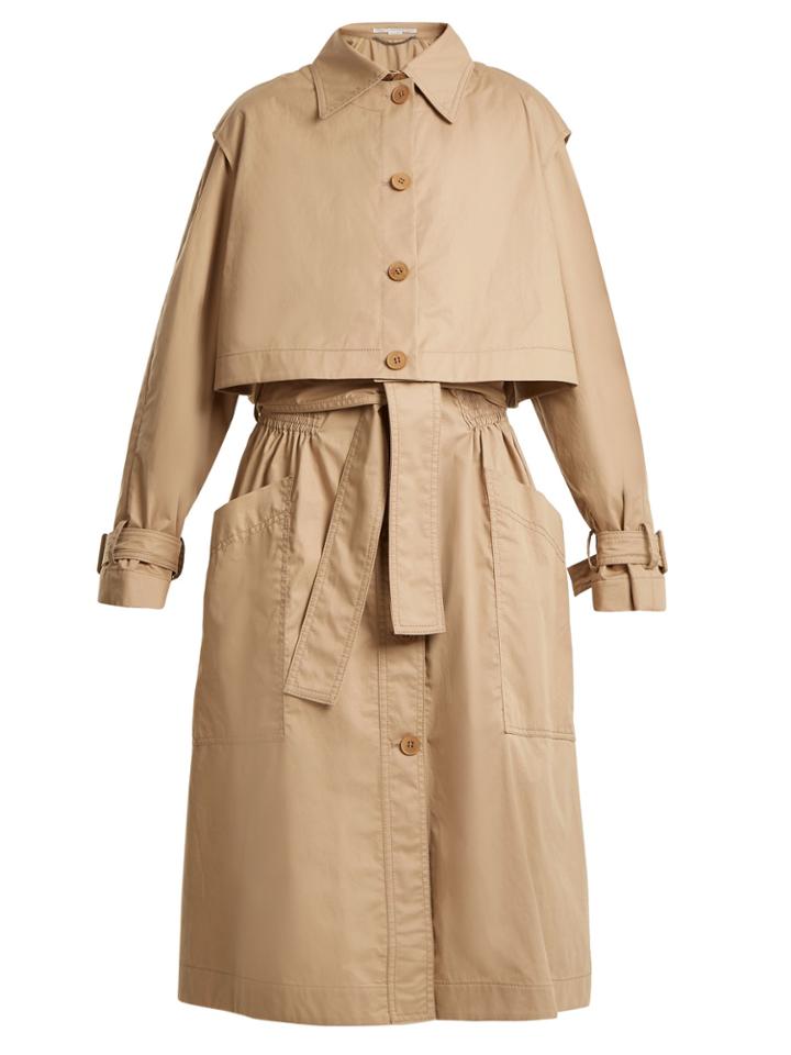 Stella Mccartney Caban Elasticated-waist Cotton Trench Coat