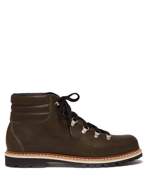 Matchesfashion.com Montelliana - Alberto Lace Up Leather Boots - Mens - Dark Green