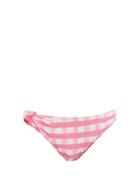 Jacquemus - Maillot Vichy Recycled-jersey Bikini Briefs - Womens - Pink White