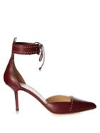 Francesco Russo Leather Stud-embellished Point-toe Pumps