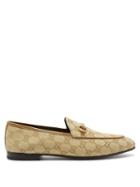 Matchesfashion.com Gucci - Jordaan Gg Jacquard Canvas Loafers - Womens - Beige