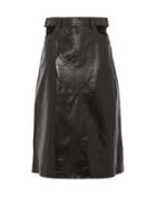 Matchesfashion.com Dodo Bar Or - Perla Crocodile-effect Leather Skirt - Womens - Dark Brown