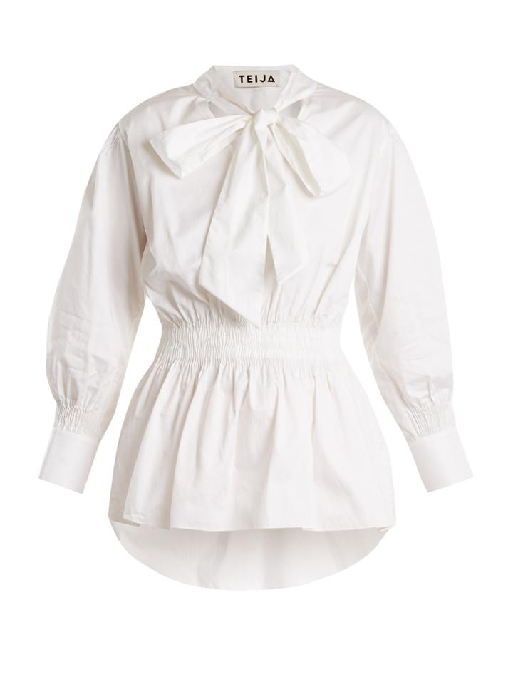 Teija Tie-neck Cotton Top