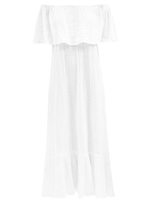 Anaak - Freya Off-the-shoulder Cotton-voile Dress - Womens - Off White