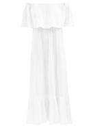Anaak - Freya Off-the-shoulder Cotton-voile Dress - Womens - Off White