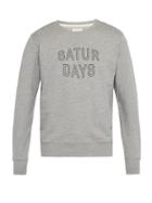 Matchesfashion.com Saturdays Nyc - Bowery Logo Print Cotton Sweatshirt - Mens - Grey