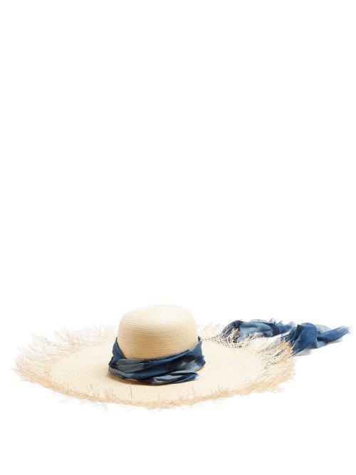 Matchesfashion.com Fil Hats - Bali Buntal Wide Brimmed Straw Hat - Womens - Blue